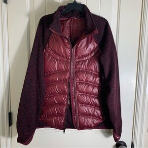 London Fog Women’s Maroon Puffer/Sweater Jacket Size Medium